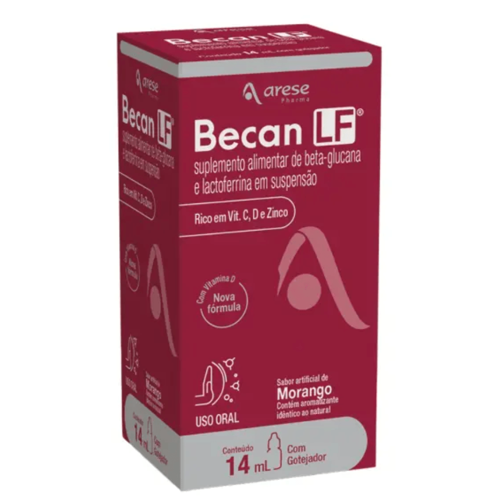 Becan LF Suplemento Alimentar Vitamínico Sabor Morango 14ml